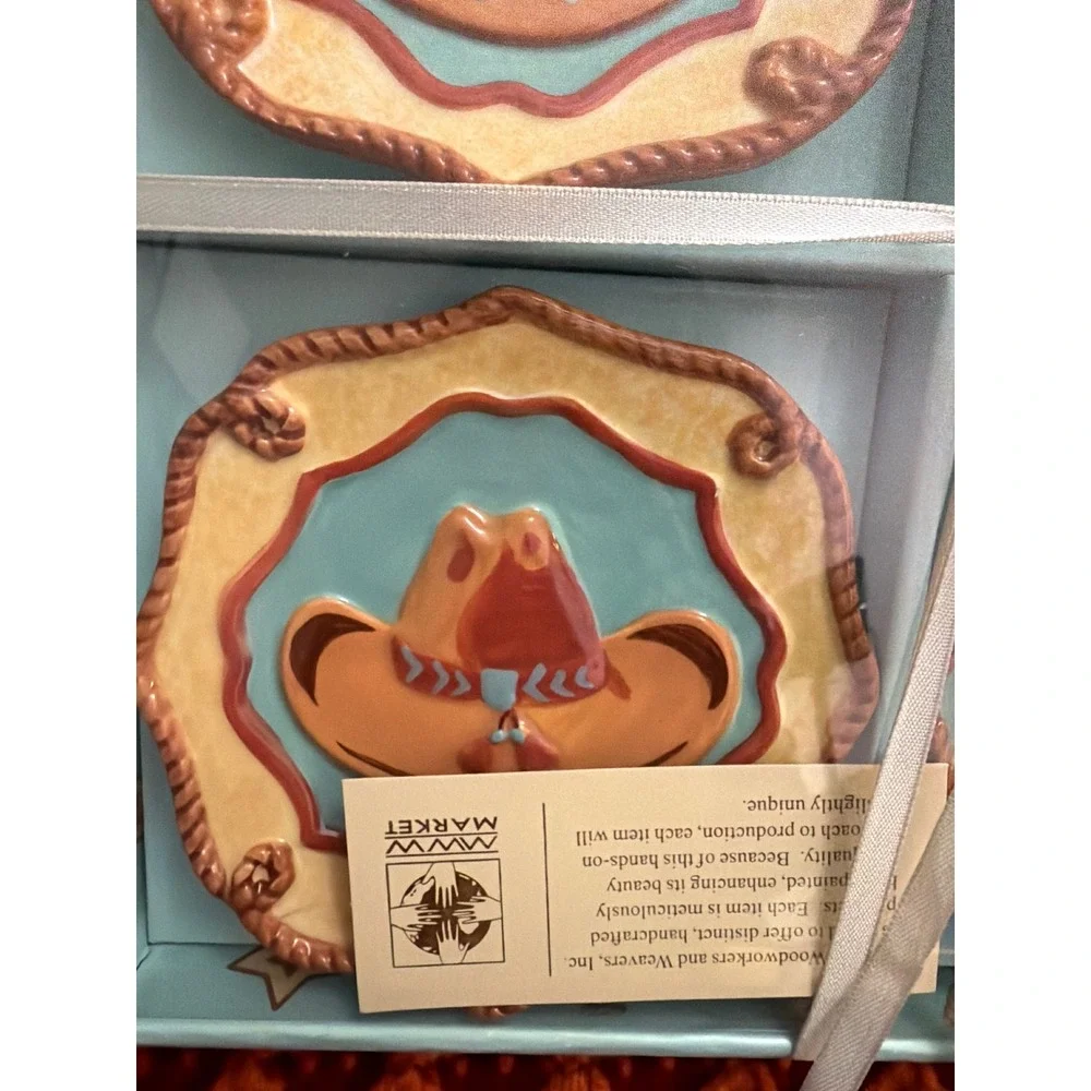 Manual Woodworkers Saddle Up 4.5 Mini Plate Set 4 Western Horse Cowboy CISUMP